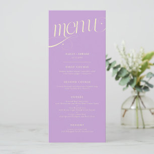 Elegant Swirl Wisteria Wedding Menu