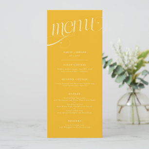 Elegant Swirl Yellow Wedding Menu