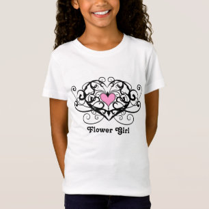 Elegant swirls and hearts flower girl T-Shirt