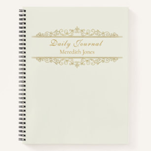 Elegant Swirls Frame Daily Journal/ Notebook