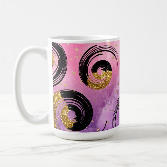 Elegant Swirls of Black and Gold Coffee Mug (Left)