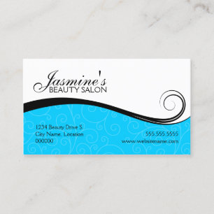 Elegant Swirls Salon Aqua Blue Appointment Card