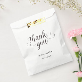 Elegant Swirls: Thank You Wedding Favour Bag