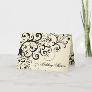 Elegant swirls wedding bridal shower invitation