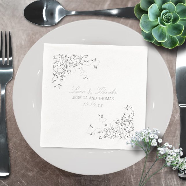 Elegant Swirls Wedding Foil Napkins (Creator Uploaded)