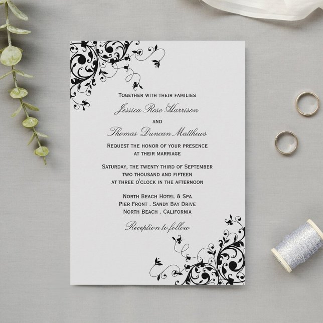 Elegant Swirls Wedding Invitations (Creator Uploaded)