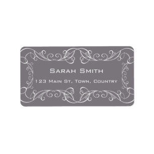 Elegant Swirls Wedding Return RSVP Labels