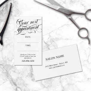 Elegant Swirly Calligraphy Your Next Appointment Card