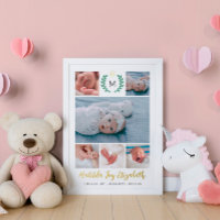 Elegant Swirly The Family Name 6 Photos Foil Print