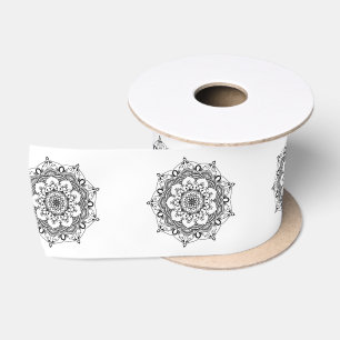 Elegant Symmetrical Mandala Motif Design Satin Ribbon