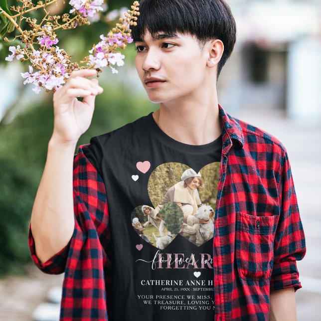 Elegant Sympathy Quote Heart Photos Memorial T-Shirt (Creator Uploaded)