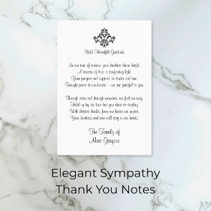 Elegant Sympathy Thank You Notes