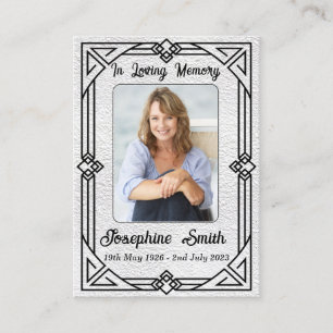 Elegant Sympathy Vintage Photo Prayer Card