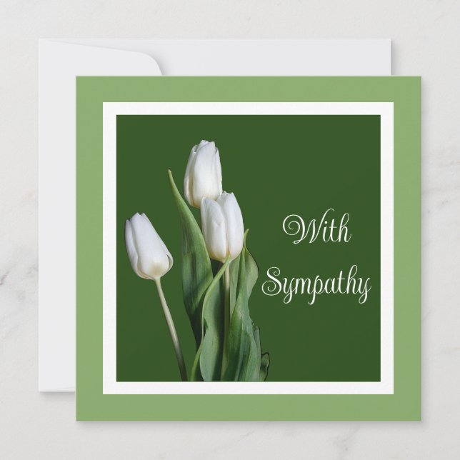 Elegant sympathy white tulips beautiful floral card (Front)