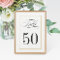 Elegant Table Number Card Solid Gold Border