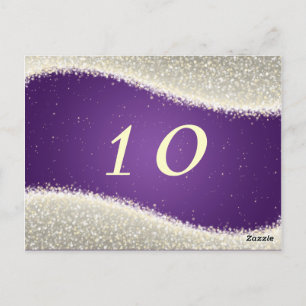 Elegant Table Number Dazzling Sparkles Purple Postcard