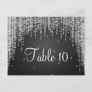 Elegant Table Number Night Dazzle Black Postcard