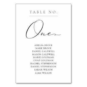 Elegant Table Number One Seating Chart