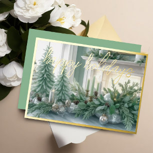 Elegant Tablescape Mint Green Evergreen