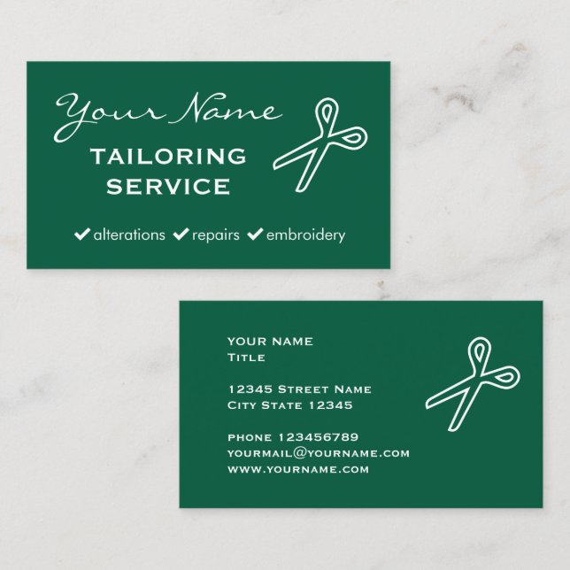 Elegant tailor & seamstress business card template (Front/Back)