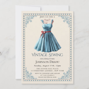 Elegant Tailor & Sewing Party Invitation
