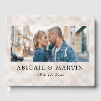 Elegant Tan 2 Photo Wedding Bride Groom