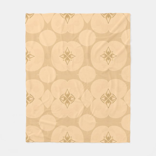 Elegant Tan Beige Floral Pattern for Throw Blanket (Front)