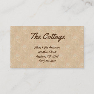 Elegant Tan & Beige Guest House Vacation Rental Business Card