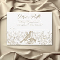 Elegant Tan Chinoiserie Nature Birds Baby Diaper