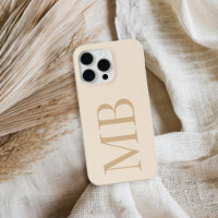 Elegant Tan Minimalist Initial Monogram
