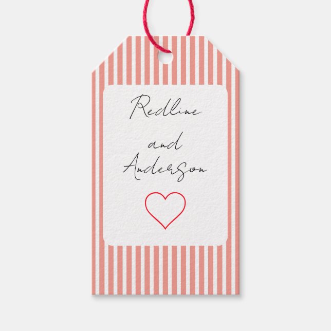 Elegant Tangerine Wedding Gift Tags (Front)