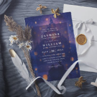 Elegant Tangled Lanterns Budget QR Code Wedding