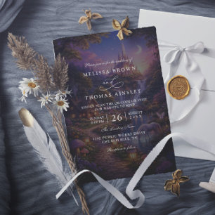Elegant Tangled Lanterns Modern QR Code Wedding Invitation