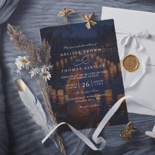 Elegant Tangled Lanterns Modern QR Code Wedding Invitation