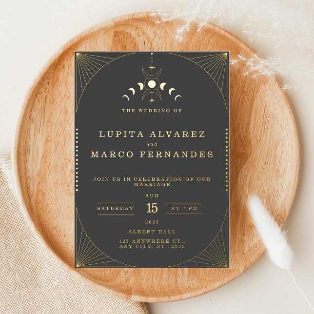 Elegant Tarot Gold Foil Wedding Invitation (Creator Uploaded)