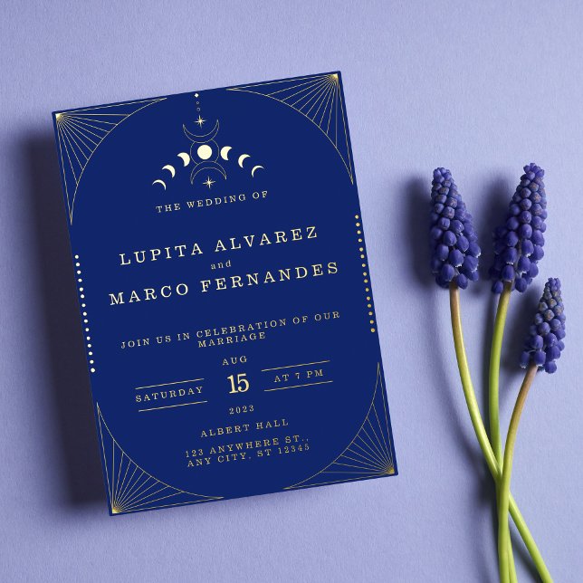 Elegant Tarot Gold Navy Foil Wedding  (Creator Uploaded)