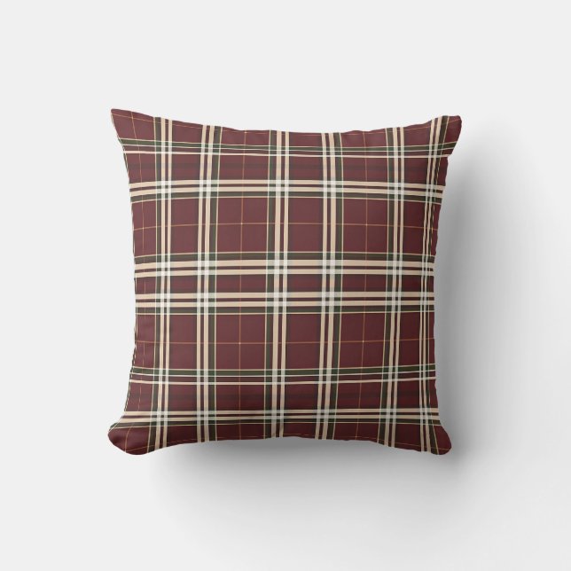 Elegant Tartan-Inspired Cushion (Front)