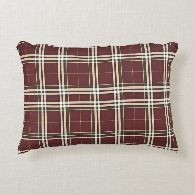 Elegant Tartan-Inspired Decorative Cushion (Front)