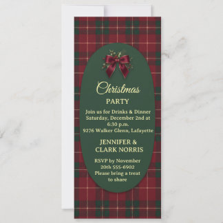 Elegant Tartan Plaid Christmas Holiday Party Invitation