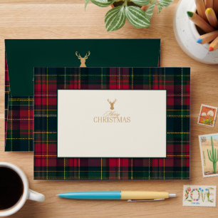 Elegant Tartan Plaid Family elegant Christmas Envelope