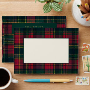 Elegant Tartan Plaid Family elegant Christmas Envelope