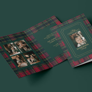 Elegant Tartan Plaid Family Photo Christmas Holiday Card