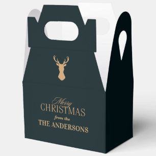 Elegant Tartan Plaid Merry Christmas Family Name Favour Box