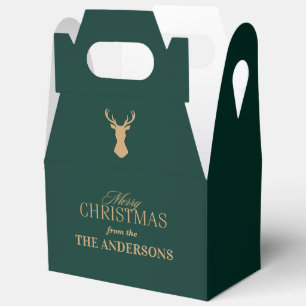 Elegant Tartan Plaid Merry Christmas Family Name Favour Box