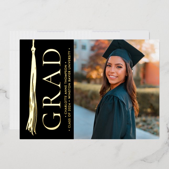Elegant Tassel Grad Photo Modern (Envelope)