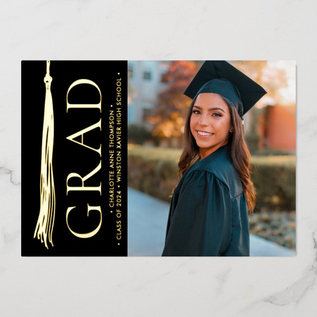 Elegant Tassel High School Grad Party Custom  (Front)