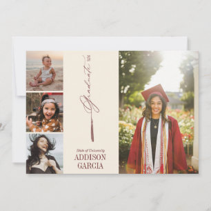 Elegant Tassel Photo Graduation Announcement