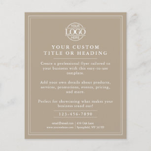 Elegant Taupe Beige Business Logo Promotional Flyer