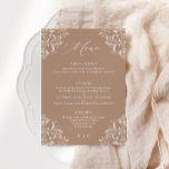 Elegant Taupe Beige Tan Classic Wedding Menu<br><div class="desc">Elegant Taupe or Beige Wedding Menu: This luxury wedding menu is perfect for an elegant,  classic wedding. It features a vintage ornate border with modern and elegant calligraphy. See all of the matching products below.</div>