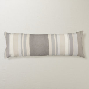 Elegant Taupe Cream and Grey striped farmhouse Body Cushion
